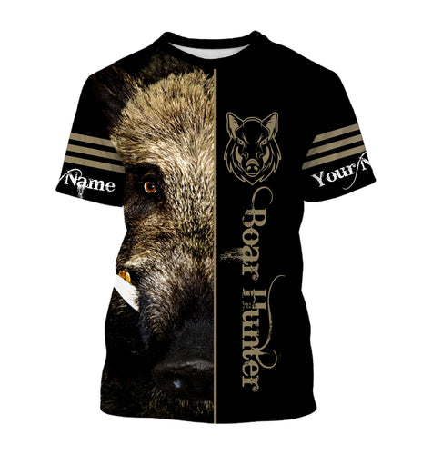 Boar Hunting Wild Boar Hunter Custom Name Full Printing Shirts, Personalized Boar Hog Hunting Gifts - FSD2989