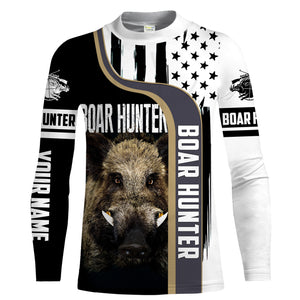 Wild Boar Hunting American Flag Custom Name 3D Full Printing Shirts - Personalized Hunting Gifts FSD1803
