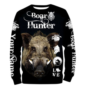 Boar hunting Custom Name 3D All over print shirts - Personalized gift for Men, Women and Kid - FSD111