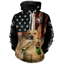 Load image into Gallery viewer, Personalized Labrador Retriever Duck Hunting Dogs American flag Shirts, yellow Labs Bird dog FSD3866