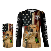 Load image into Gallery viewer, Personalized Labrador Retriever Duck Hunting Dogs American flag Shirts, yellow Labs Bird dog FSD3866