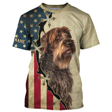 Load image into Gallery viewer, Wirehaired Pointing Griffon American flag T-shirt, Hoodie, Long sleeve Shirt, custom Dog lover Shirt FSD3979