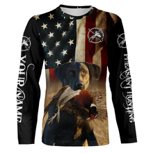 Load image into Gallery viewer, Best Pheasant dogs black Labrador Retriever American flag 3D All over printed Shirts FSD3871