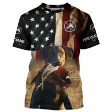 Load image into Gallery viewer, Best Pheasant dogs black Labrador Retriever American flag 3D All over printed Shirts FSD3871