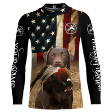 Load image into Gallery viewer, Best Pheasant hunting dogs chocolate Labrador Retriever American flag 3D All over printed Shirts FSD3872