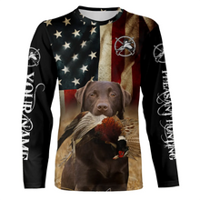 Load image into Gallery viewer, Best Pheasant hunting dogs chocolate Labrador Retriever American flag 3D All over printed Shirts FSD3872