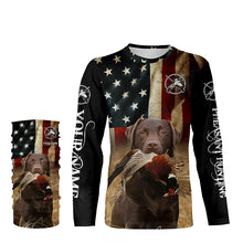 Load image into Gallery viewer, Best Pheasant hunting dogs chocolate Labrador Retriever American flag 3D All over printed Shirts FSD3872