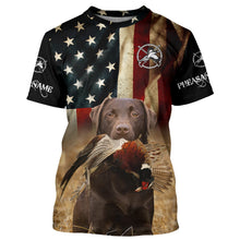 Load image into Gallery viewer, Best Pheasant hunting dogs chocolate Labrador Retriever American flag 3D All over printed Shirts FSD3872