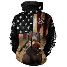 Load image into Gallery viewer, Best Pheasant hunting dogs chocolate Labrador Retriever American flag 3D All over printed Shirts FSD3872