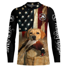 Load image into Gallery viewer, Good bird dogs yellow Labrador Retriever Pheasant Hunting American flag 3D all over printed Shirts FSD3873