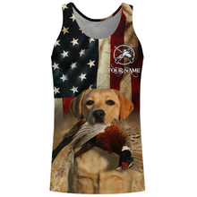 Load image into Gallery viewer, Good bird dogs yellow Labrador Retriever Pheasant Hunting American flag 3D all over printed Shirts FSD3873