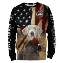 Load image into Gallery viewer, Silver Labrador Retriever Pheasant Hunting Dogs custom American flag Shirts, Hunting gifts FSD3874