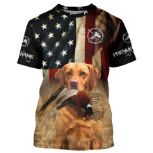 Load image into Gallery viewer, Bird dog Labs Fox red Labrador Retriever Pheasant Hunting American flag 3D all over print Shirts FSD3875