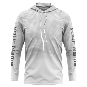 Personalized Water Wave White Performance Shirts, Fishing Tournament UV Protection Long Sleeve, Fishing Jerseys FSD2671