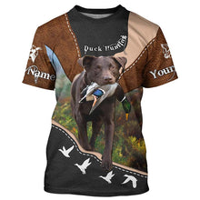 Load image into Gallery viewer, Chocolate Labs Duck Hunting with dog Custom Name all over print Shirts for Duck Hunters, Hunting gift FSD4107