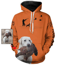 Load image into Gallery viewer, Custom Photo of Hunting Dog orange shirts for Bird Hunters FSD3914