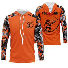 Load image into Gallery viewer, Custom Name Walleye Fishing Camouflage Orange Performance Fishing Shirt, Walleye Fishing Jerseys FSD2475