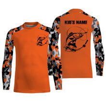 Load image into Gallery viewer, Custom Name Walleye Fishing Camouflage Orange Performance Fishing Shirt, Walleye Fishing Jerseys FSD2475