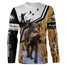 Load image into Gallery viewer, Best Chocolate Labs Pheasant Hunting Personalized Name T-shirt, Hoodie, Long sleeves shirt FSD4112