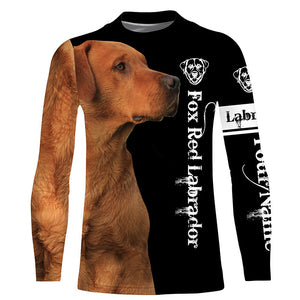 Fox Red Lab 3D All Over Printed Shirts, Hoodie Labrador Retriever Dog Gifts for Labs Lovers | Black FSD3600