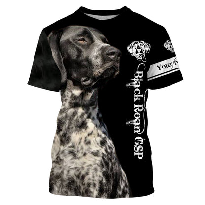 GSP Black roan German Shorthaired Pointer Custom Name 3D All Over Printed Shirts, Hoodie, T-shirt Pointer Dog Gifts for Dog Lovers FSD2702