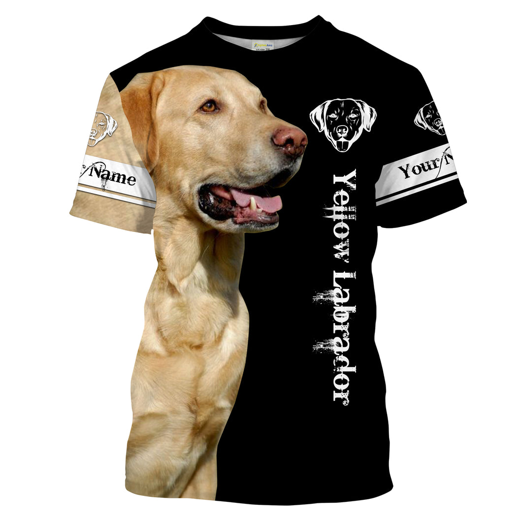 Yellow Labrador 3D All over print T-shirt, Hoodie, Long sleeve Labrador retriever dog gifts for Lab Lovers hunting dog FSD2067