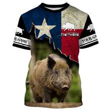 Load image into Gallery viewer, Hog Hunting Texas flag Custom Name 3D All over print Shirts - Personalized Hog Wild Boar Hunting gifts FSD3055