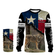 Load image into Gallery viewer, Coyote Hunting Texas flag Custom Name 3D All over print Shirts - Personalized Coyote Hunting gifts FSD3056