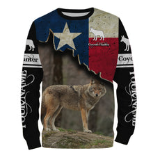 Load image into Gallery viewer, Coyote Hunting Texas flag Custom Name 3D All over print Shirts - Personalized Coyote Hunting gifts FSD3056