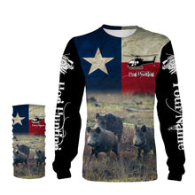 Load image into Gallery viewer, Helicopter Hog Hunting Texas Flag Custom Name 3D All over printed Shirts, Personalized Hunting Gifts FSD3067