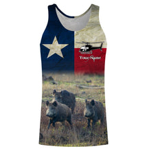Load image into Gallery viewer, Helicopter Hog Hunting Texas Flag Custom Name 3D All over printed Shirts, Personalized Hunting Gifts FSD3067