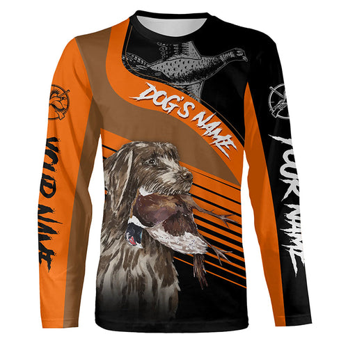Wirehaired Pointing Griffon Pheasant hunting custom Name Orange shirts, Personalized gift FSD4102