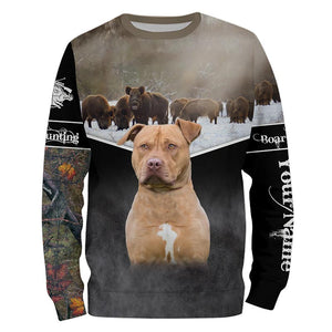 Terrier Pitbull Hog hunting with Dogs custom Name 3D All over printed Shirts, Hoodie FSD3857