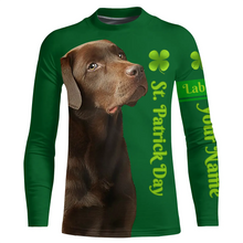 Load image into Gallery viewer, Dog St Patrick&#39;s day Shirts chocolate Labrador Retriever custom name All over printed T-shirt, Hoodie FSD3896