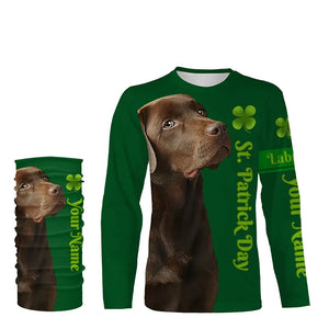 Dog St Patrick's day Shirts chocolate Labrador Retriever custom name All over printed T-shirt, Hoodie FSD3896