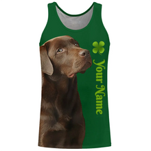 Load image into Gallery viewer, Dog St Patrick&#39;s day Shirts chocolate Labrador Retriever custom name All over printed T-shirt, Hoodie FSD3896