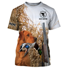 Load image into Gallery viewer, Duck hunting with Dog Fox Red Labs Custom Name All over print Shirts, Duck hunting gifts FSD4015