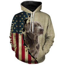 Load image into Gallery viewer, Silver Labrador Retriever American flag T-shirt, Hoodie, Long sleeve Shirt, custom Dog lover Shirt FSD3940