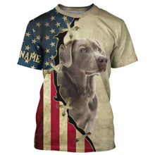 Load image into Gallery viewer, Silver Labrador Retriever American flag T-shirt, Hoodie, Long sleeve Shirt, custom Dog lover Shirt FSD3940