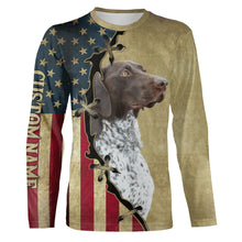 Load image into Gallery viewer, German Shorthaired Pointer American flag T-shirt, Hoodie, Long sleeve Shirt, custom Dog lover Shirt FSD3941