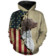 Load image into Gallery viewer, German Shorthaired Pointer American flag T-shirt, Hoodie, Long sleeve Shirt, custom Dog lover Shirt FSD3941