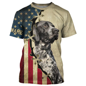 Black roan German Shorthaired Pointer American flag T-shirt, Hoodie - Custom Dog lover Shirt FSD3942