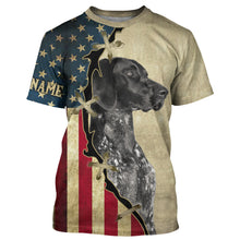 Load image into Gallery viewer, Black German Shorthaired Pointer American flag T-shirt, Hoodie - Custom Dog lover Shirt FSD3943