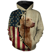 Load image into Gallery viewer, Chesapeake Bay Retriever American flag T-shirt, Hoodie, Long sleeve Shirt - Custom Dog lover Shirt FSD3944