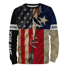 Load image into Gallery viewer, Archery Bowhunting USA and Texas flag custom Name All over printed Shirts, Hoodie - Personalized Gifts FSD3092