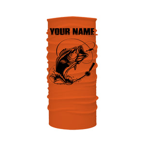 Custom Name Bass Fishing Camouflage Orange Performance Fishing Shirt, Bass Fishing Jerseys  FSD2272