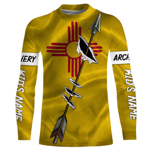 Archery Bow Hunting New Mexico flag custom Name 3D All over print Shirt, Personalized Archers Gifts FSD3540