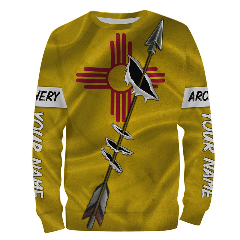 Archery Bow Hunting New Mexico flag custom Name 3D All over print Shirt, Personalized Archers Gifts FSD3540