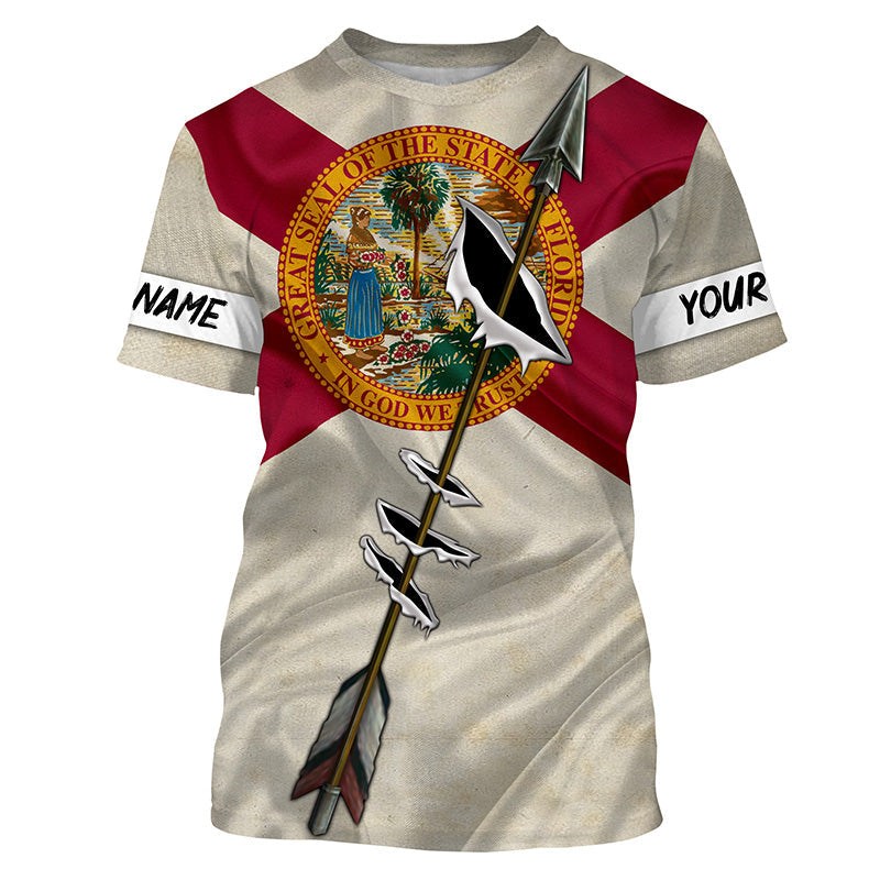 Archery Bow Hunting Florida flag custom Name 3D All over print Shirt, Archers Gifts for Adult and Kid FSD3542