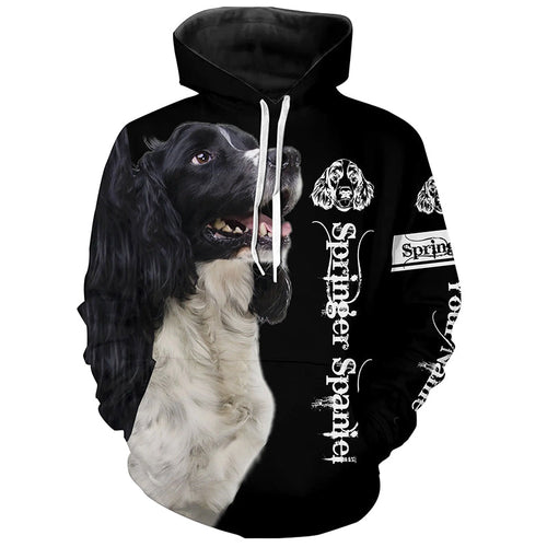 Black and white English Springer Spaniel 3D All Over Printed Shirts, Dog Gifts for Dog Lovers FSD4223